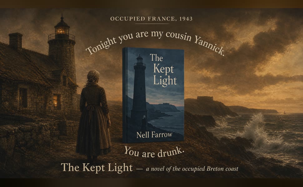 Amazon A+ content example for a historical novel — header banner option two at Amazon's 970x600 size